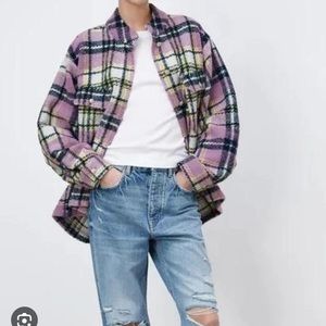 Zara plaid shirt jacket